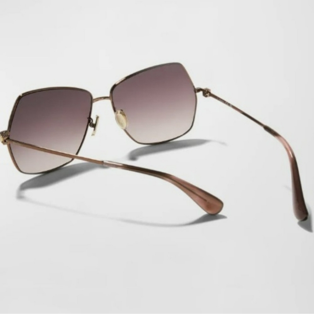 MaxMara Jewel Shiny Bronze Square Metal Sunglasses MM0035-H 38T - Picture 5 of 15